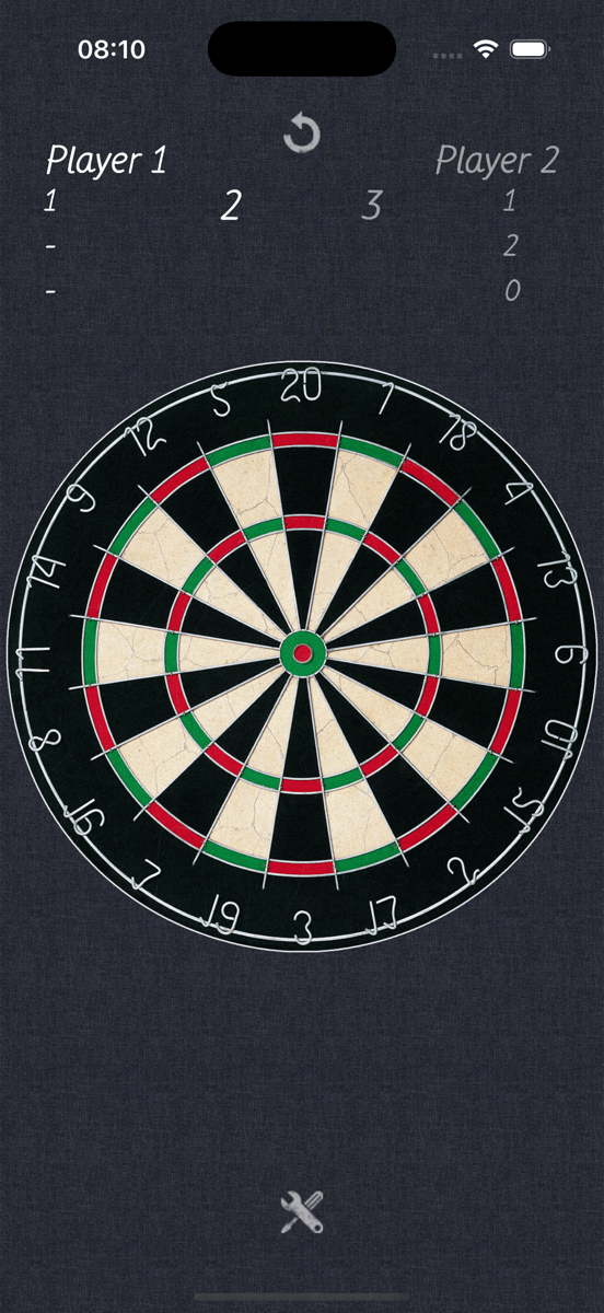 x01 game with finish suggestion displayed